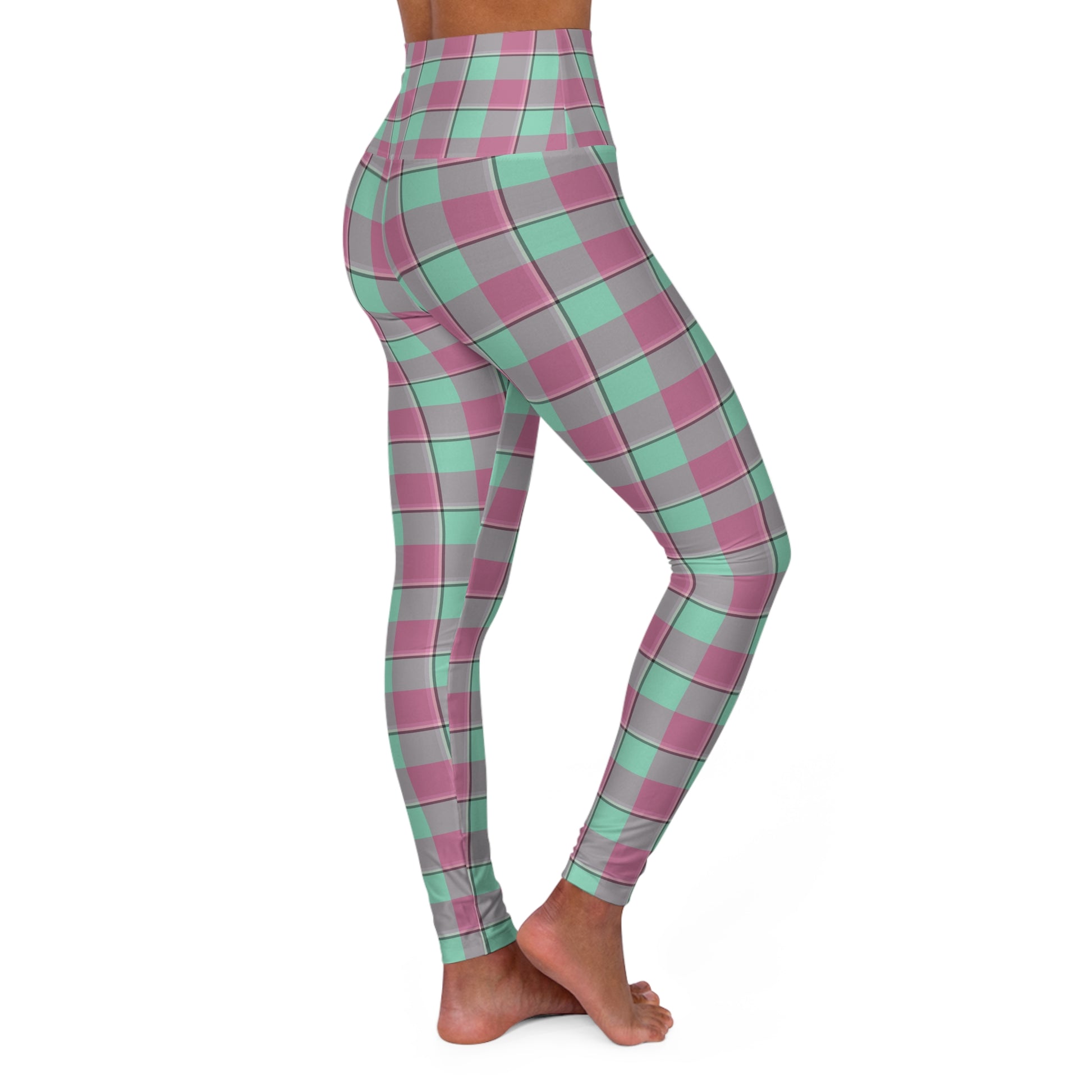 Plaid Tartan High Waisted Yoga Leggings, Comfortable Activewear, Fitness Leggings, Gift for Yoga Lovers, Stylish Workout Pants - Celtic Scents
