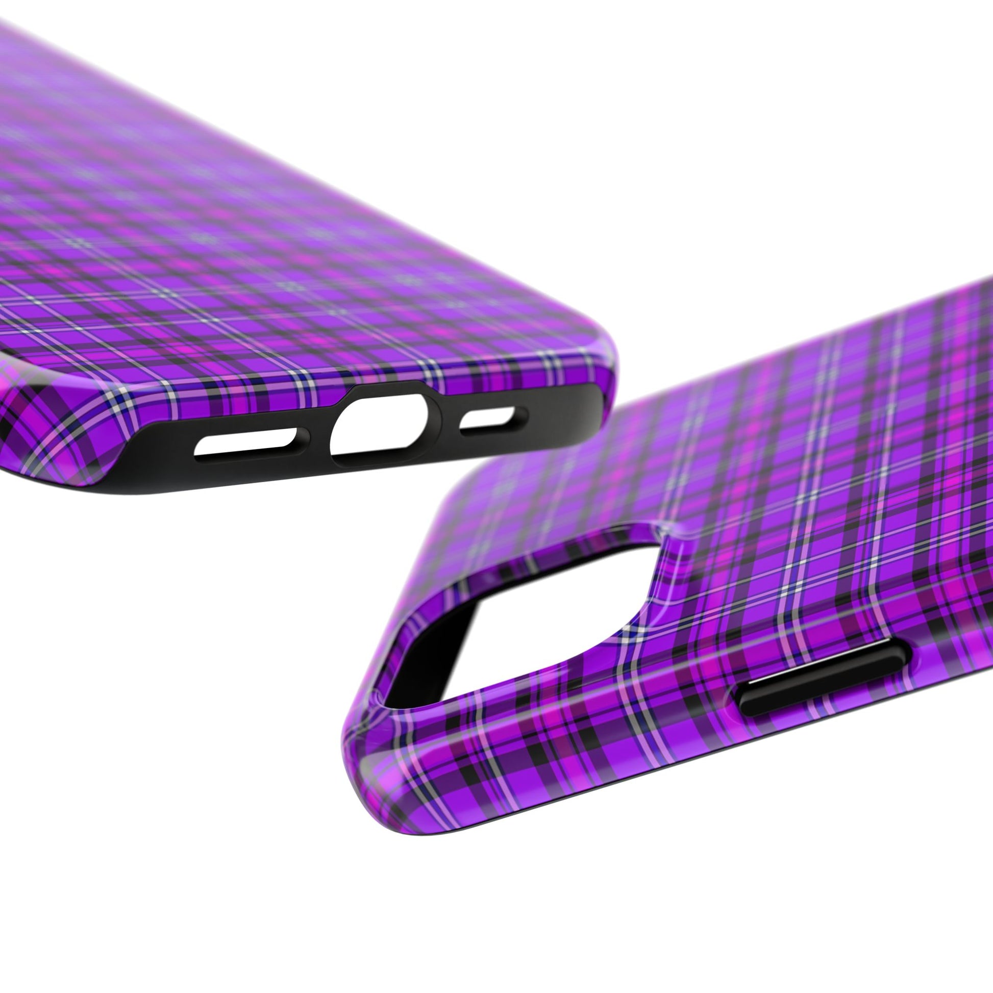 Purple Plaid Stylish Tough Phone Cases, Durable Phone Cover, Protective Case, Trendy Design, Gifts for Her - Celtic Scents