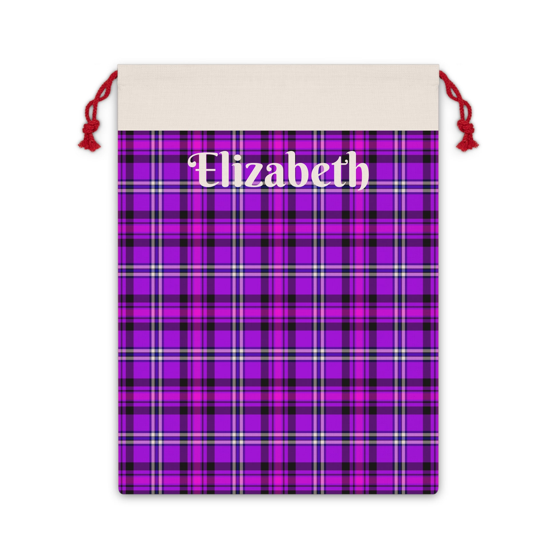 Personalized Plaid Gift Bag, Custom Name Gift Sacks, Holiday Gift Pouch, Cute Party Favor Bags, Unique Christmas Wrapping - Celtic Scents