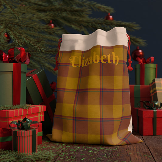 Personalized Plaid Gift Bag, Custom Holiday Bag, Unique Party Favor, Bride Gift, Eco-Friendly Gift Wrap - Celtic Scents