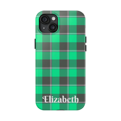 Personalized Plaid Tough Phone Case, Custom Phone Cover, Gifts for Her, Unique Cell Phone Case, Trendy Accessories, Holiday Gifts - Celtic Scents