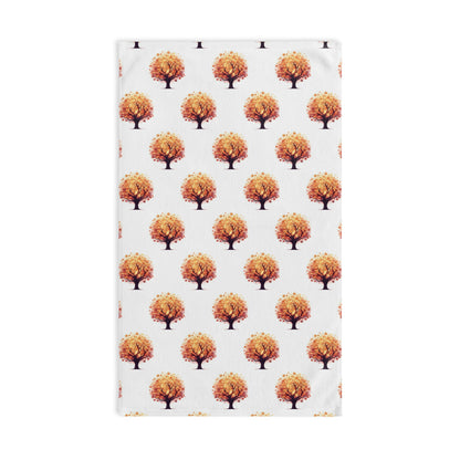Autumn Tree Hand Towel, Cozy Home Decor, Fall Kitchen Accessory, Farmhouse Style Towel, Thanksgiving Gift Idea