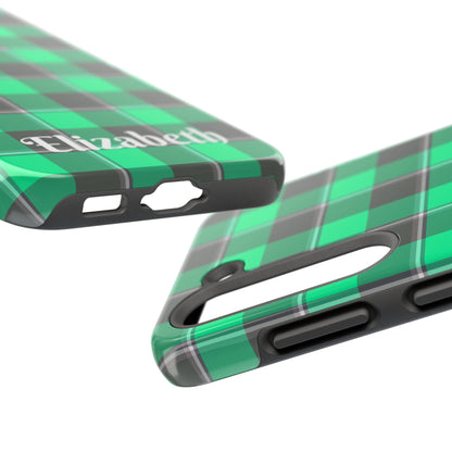 Personalized Plaid Tough Phone Case, Custom Phone Cover, Gifts for Her, Unique Cell Phone Case, Trendy Accessories, Holiday Gifts