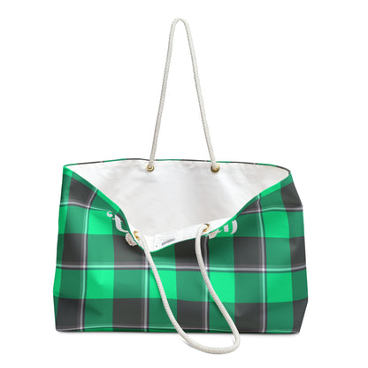 Personalized Plaid Weekender Bag, Stylish Travel Tote, Eco Friendly Overnight Bag, Custom Luggage Bag, Great for Weekend Getaways - Celtic Scents