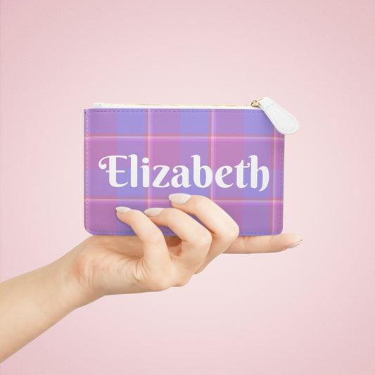 Personalized Mini Clutch Bag, Custom Name Purse, Plaid Makeup Pouch, Cute Gift for Her, Travel Essentials, Bridesmaid Accessory - Celtic Scents
