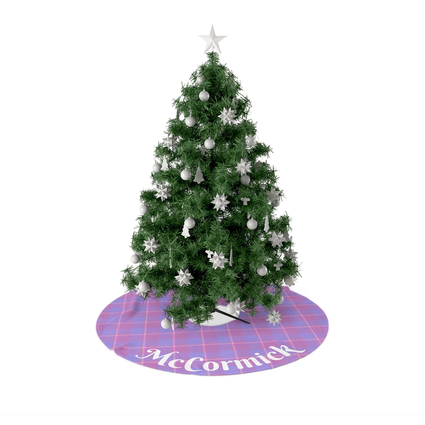 Festive Plaid Christmas Tree Skirt - Personalized Holiday Decor, Christmas Tree Cover, Rustic Home Decoration - Celtic Scents