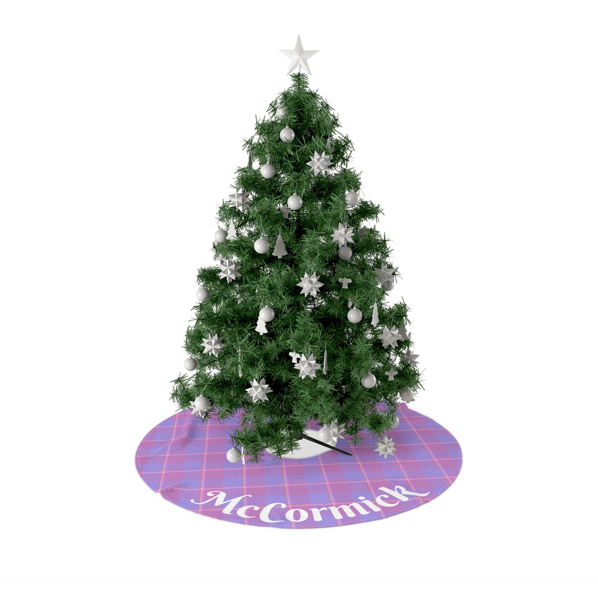 Festive Plaid Christmas Tree Skirt - Personalized Holiday Decor, Christmas Tree Cover, Rustic Home Decoration - Celtic Scents