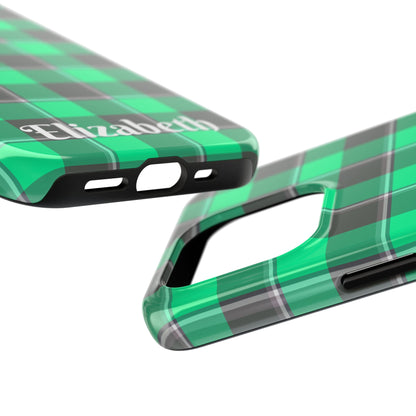 Personalized Plaid Tough Phone Case, Custom Phone Cover, Gifts for Her, Unique Cell Phone Case, Trendy Accessories, Holiday Gifts - Celtic Scents