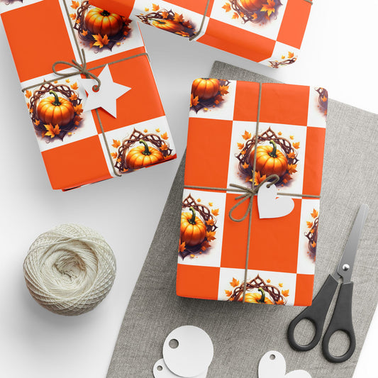 Festive Wrapping Paper Roll for Holidays, Gift Wrapping, Christmas, Halloween Decor, Seasonal Celebrations, Pumpkin