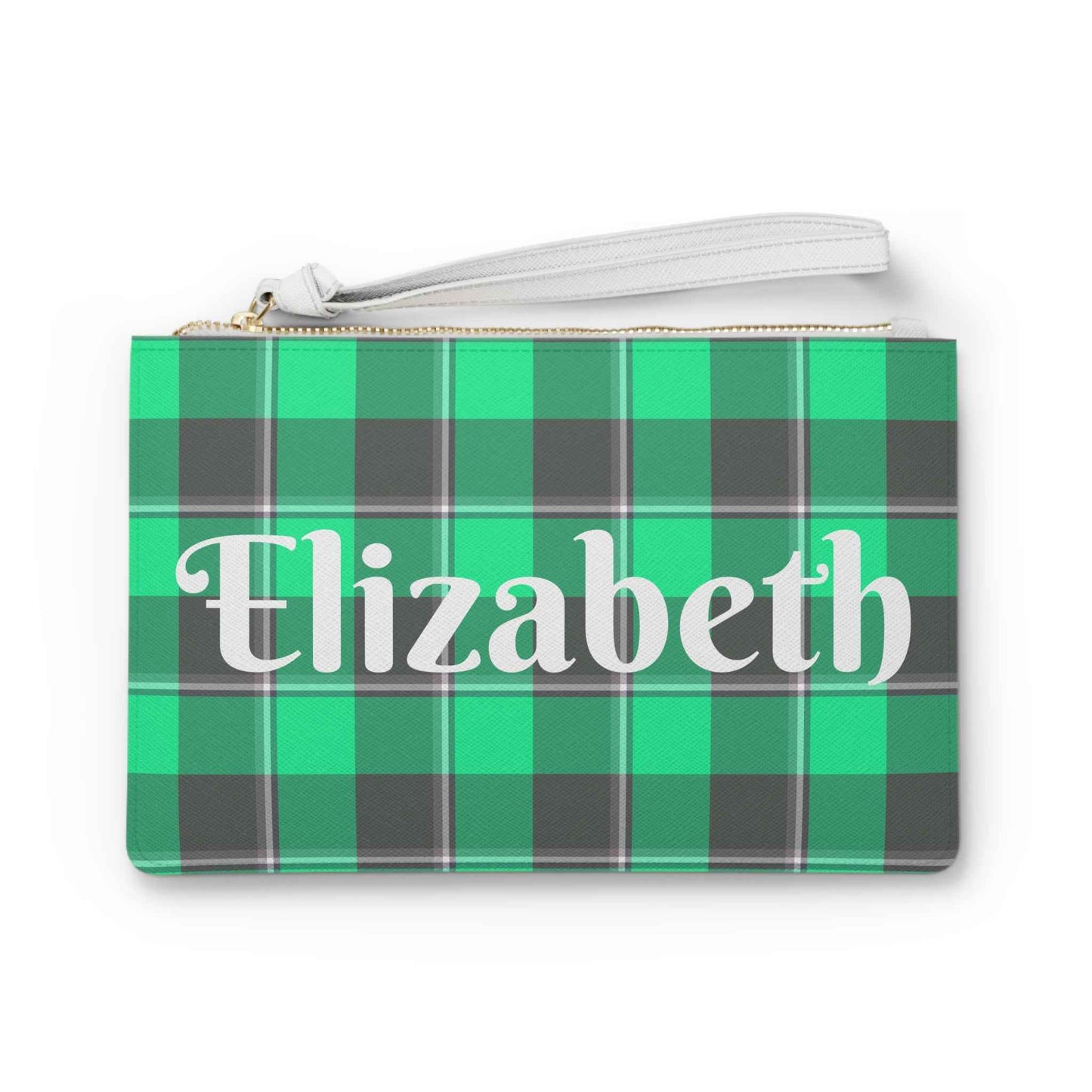 Personalized Plaid Clutch Bag, Monogrammed Accessory for Her, Stylish Evening Bag, Custom Gift for Birthdays, Fashion Handbag