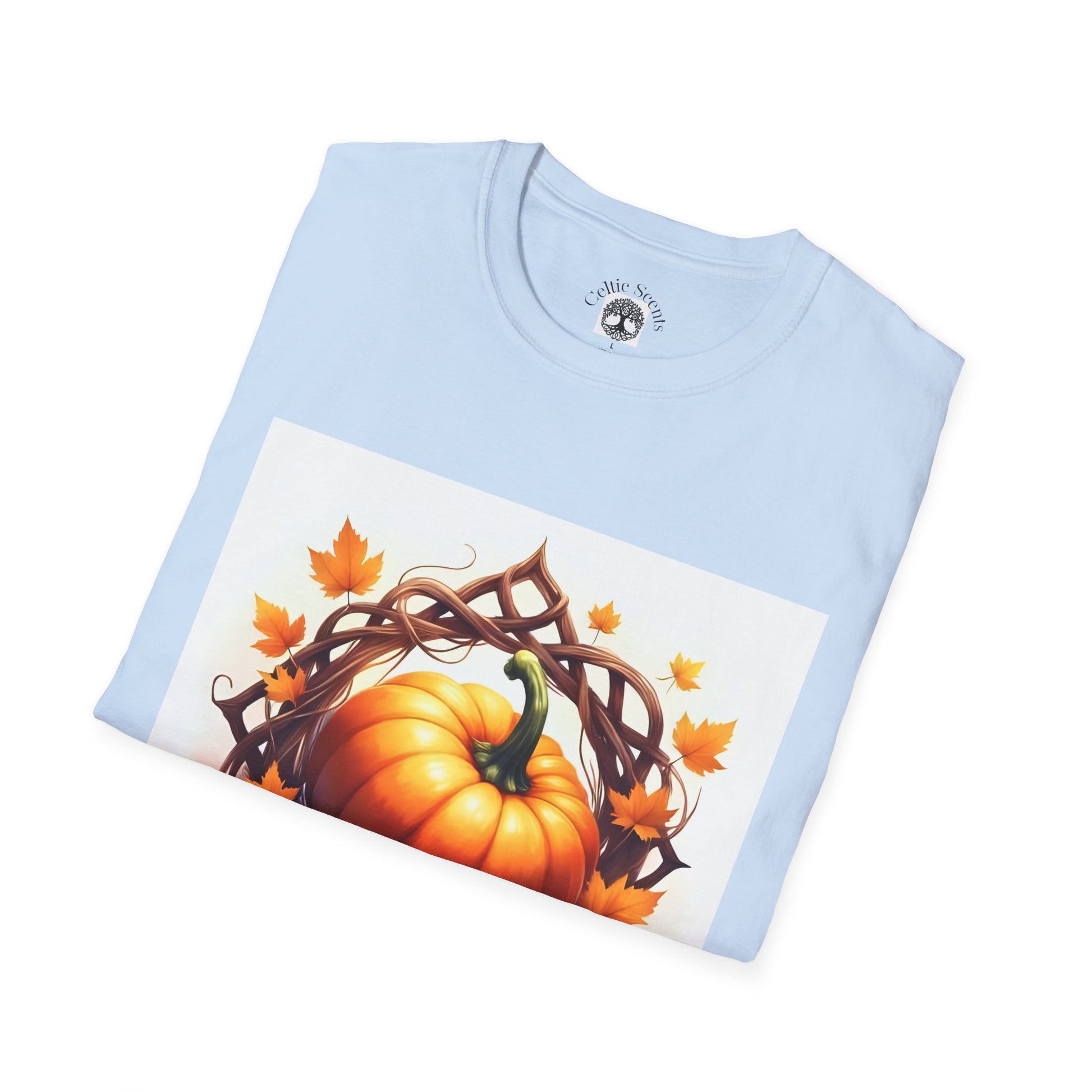 Autumn Pumpkin T-Shirt, Fall Tee, Halloween Shirt, Harvest Apparel, Thanksgiving Gift, Cozy Unisex Top - Celtic Scents