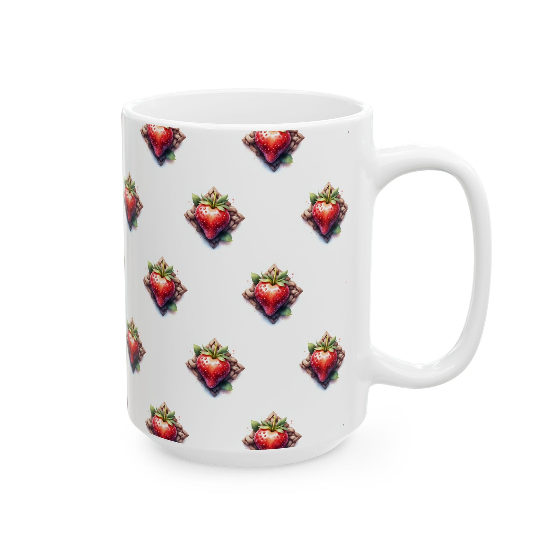 Strawberry Delight Ceramic Mug, Cute Coffee Cup, Gift for Food Lovers, Perfect for Birthdays, Kitchen Decor, 11oz and 15oz - Celtic Scents