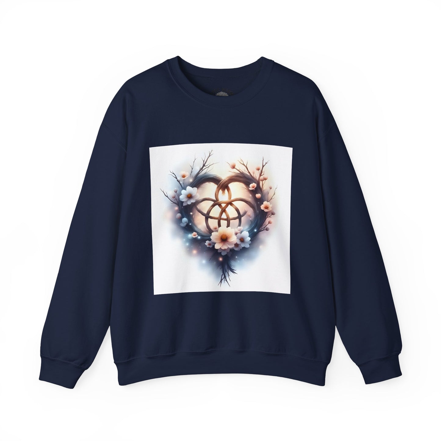 Floral Heart Crewneck Sweatshirt | Cozy Unisex Gift for Nature Lovers, Casual Wear, Spring Fashion, Eco-Friendly Style - Celtic Scents