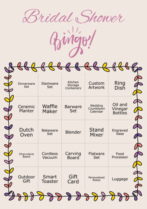 Bridal Shower Bingo Digital Download - 25 Bingo Cards - Find the Gifts - Celtic Scents
