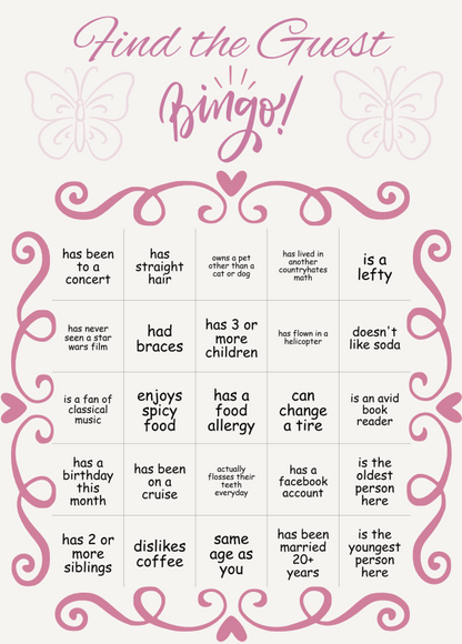Find The Guest Bingo Digital Download - 25 Bingo Cards - Find the Guest - Great for All Party Types - Celtic Scents