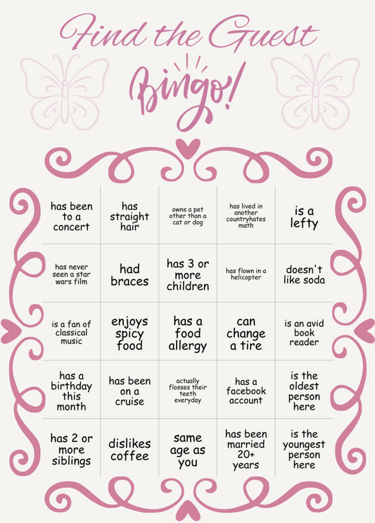 Find The Guest Bingo Digital Download - 25 Bingo Cards - Find the Guest - Great for All Party Types - Celtic Scents