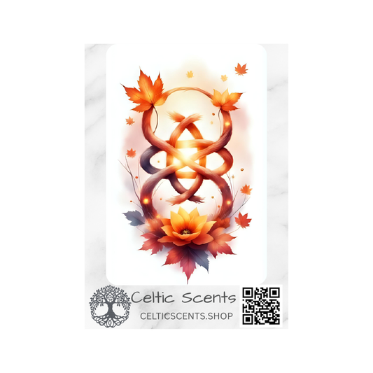 Celtic Knot Magnetic Bookmark, Laminated with Strong Magnet, Decorative Bookmarks (Infinity Autumn Leaves) - Celtic Scents