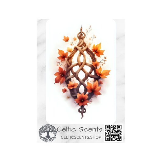 Celtic Knot Magnetic Bookmark, Laminated with Strong Magnet, Decorative Bookmarks (Autumn Leaves Flowers) - Celtic Scents