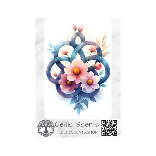 Celtic Knot Magnetic Bookmark, Laminated with Strong Magnet, Decorative Bookmarks (Teal Pink Flowers) - Celtic Scents