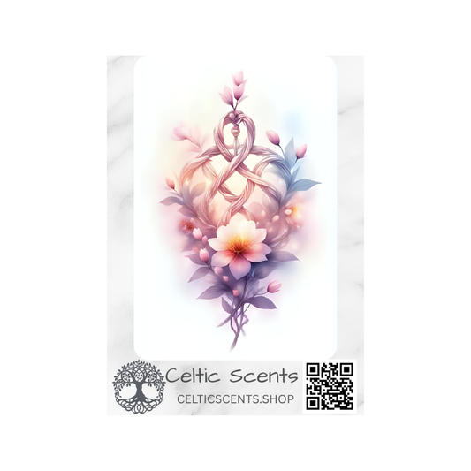 Celtic Knot Magnetic Bookmark, Laminated with Strong Magnet, Decorative Bookmarks (Soft Pink Flowers) - Celtic Scents
