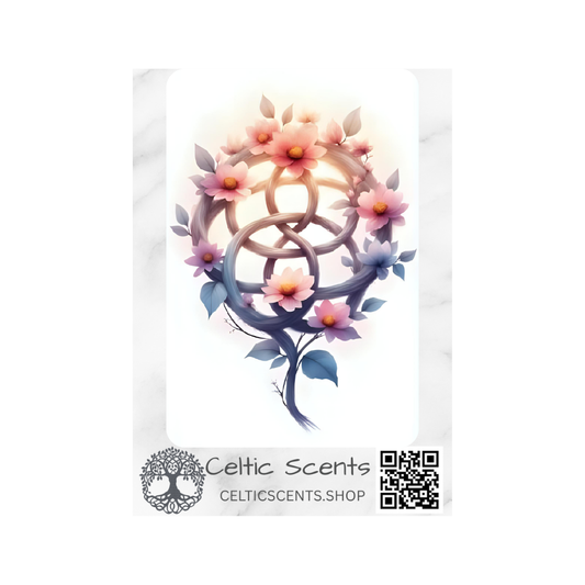 Celtic Knot Magnetic Bookmark, Laminated with Strong Magnet, Decorative Bookmarks (Sphere Pink Flowers) - Celtic Scents