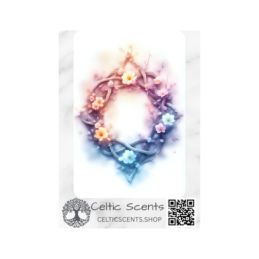 Celtic Knot Magnetic Bookmark, Laminated with Strong Magnet, Decorative Bookmarks (Wreath Soft Flowers) - Celtic Scents