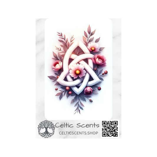 Celtic Knot Magnetic Bookmark, Laminated with Strong Magnet, Decorative Bookmarks (Winter Pink Flowers) - Celtic Scents