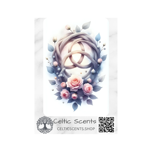 Celtic Knot Magnetic Bookmark, Laminated with Strong Magnet, Decorative Bookmarks (Triquetra Flowers) - Celtic Scents