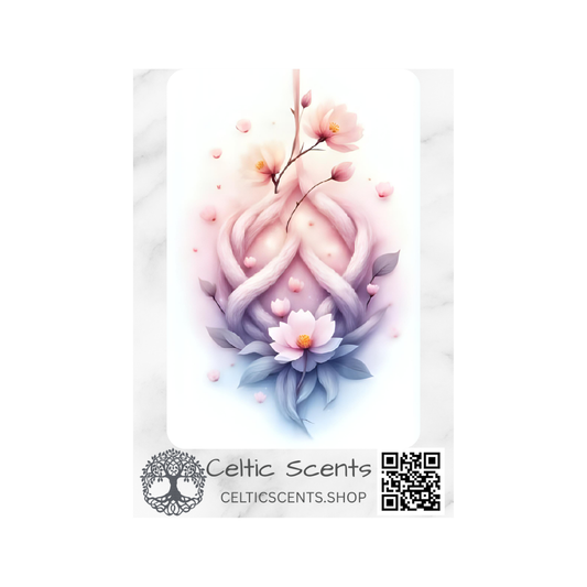Celtic Knot Magnetic Bookmark, Laminated with Strong Magnet, Decorative Bookmarks (Winter Flowers) - Celtic Scents