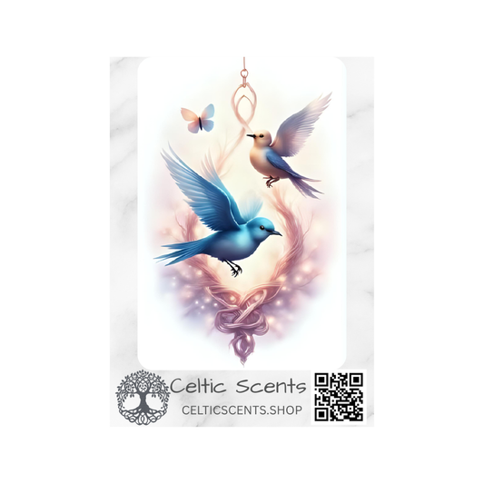 Celtic Knot Magnetic Bookmark, Laminated with Strong Magnet, Decorative Bookmarks (Sphere Blue Birds) - Celtic Scents