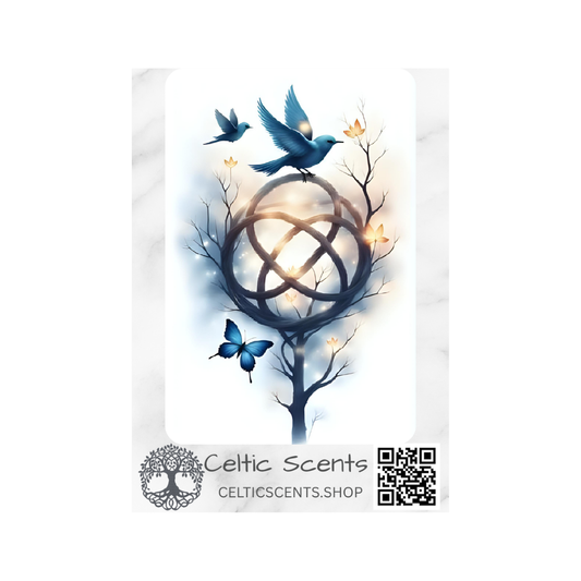 Celtic Knot Magnetic Bookmark, Laminated with Strong Magnet, Decorative Bookmarks (Sphere Tree Blue Birds Butterfly) - Celtic Scents