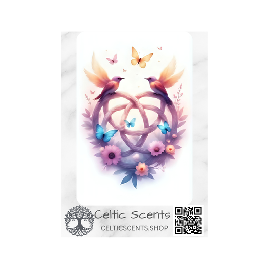 Celtic Knot Magnetic Bookmark, Laminated with Strong Magnet, Decorative Bookmarks (Round Pink Golden Birds Butterfly) - Celtic Scents