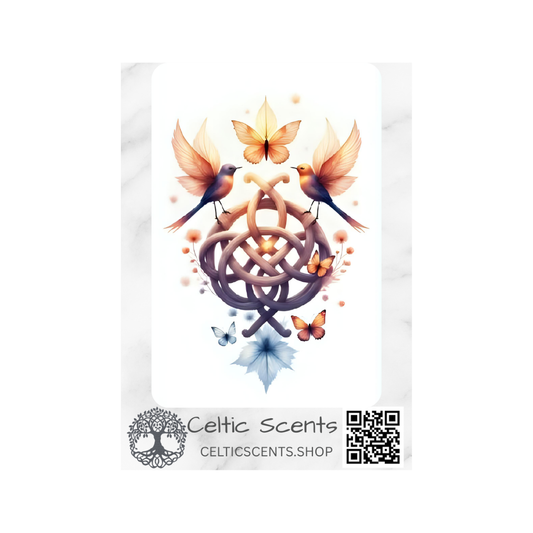 Celtic Knot Magnetic Bookmark, Laminated with Strong Magnet, Decorative Bookmarks (Autumn Round Birds Butterfly) - Celtic Scents