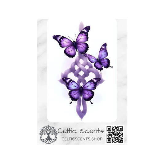 Celtic Knot Magnetic Bookmark, Laminated with Strong Magnet, Decorative Bookmarks (Purple Butterflies) - Celtic Scents
