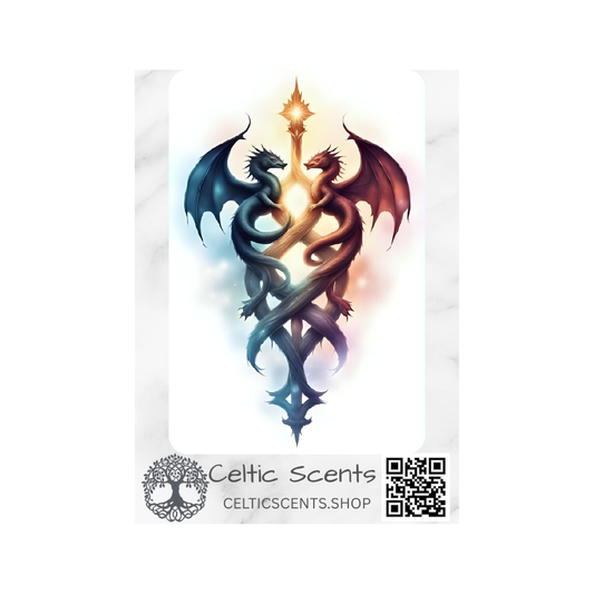 Celtic Knot Magnetic Bookmark, Laminated with Strong Magnet, Decorative Bookmarks (Dragons Multicolored) - Celtic Scents