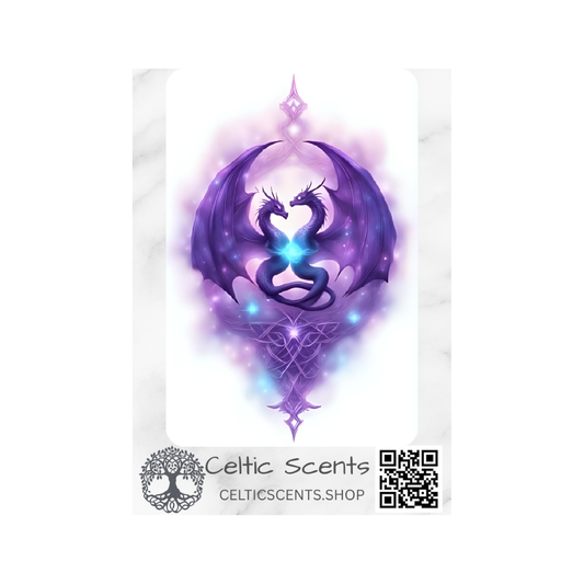 Celtic Knot Magnetic Bookmark, Laminated with Strong Magnet, Decorative Bookmarks (Purple Dragons) - Celtic Scents