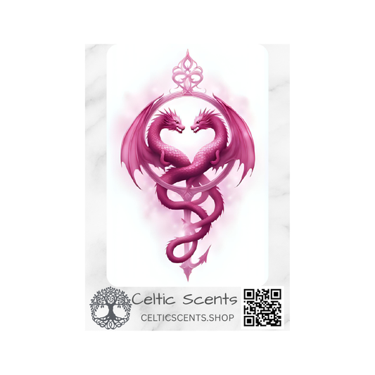 Celtic Knot Magnetic Bookmark, Laminated with Strong Magnet, Decorative Bookmarks (Pink Dragons) - Celtic Scents