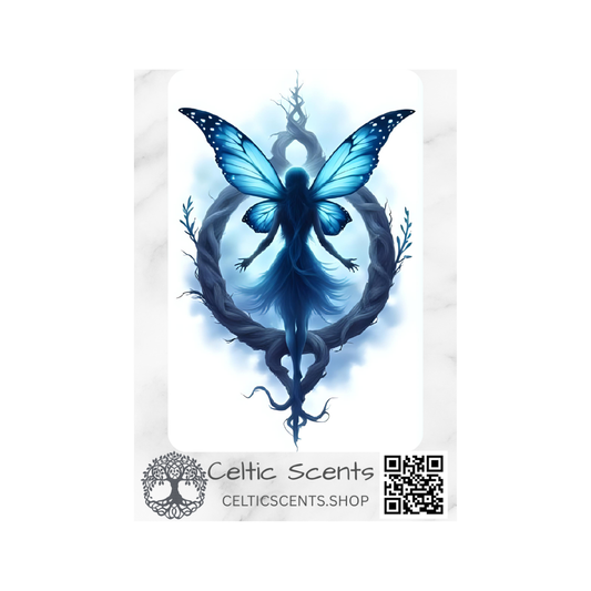 Celtic Knot Magnetic Bookmark, Laminated with Strong Magnet, Decorative Bookmarks (Round Fairy Blue) - Celtic Scents
