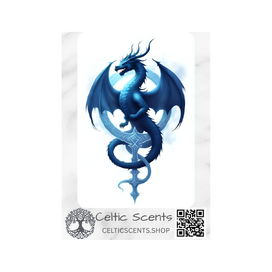 Celtic Knot Magnetic Bookmark, Laminated with Strong Magnet, Decorative Bookmarks (Blue Dragon) - Celtic Scents