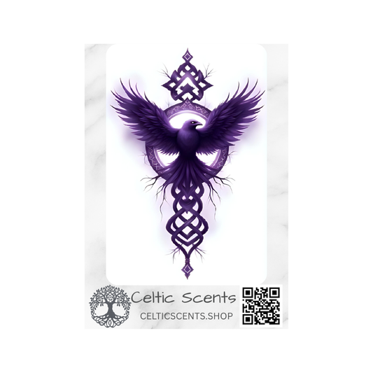 Celtic Knot Magnetic Bookmark, Laminated with Strong Magnet, Decorative Bookmarks (Dark Purple Raven Round) - Celtic Scents