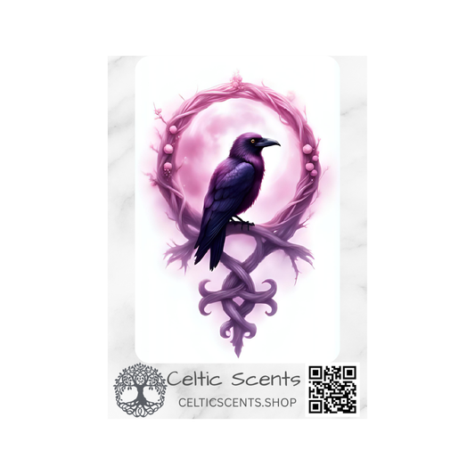Celtic Knot Magnetic Bookmark, Laminated with Strong Magnet, Decorative Bookmarks (Pink Raven Round) - Celtic Scents