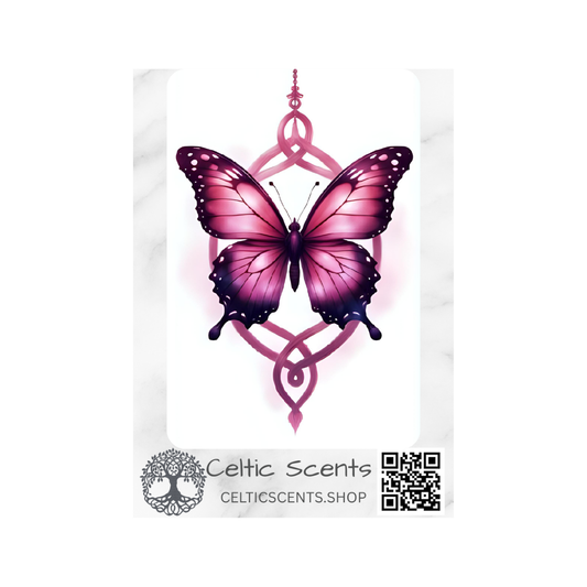 Celtic Knot Magnetic Bookmark, Laminated with Strong Magnet, Decorative Bookmarks (Pink Butterfly) - Celtic Scents