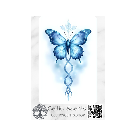 Celtic Knot Magnetic Bookmark, Laminated with Strong Magnet, Decorative Bookmarks (Light Blue Butterfly) - Celtic Scents