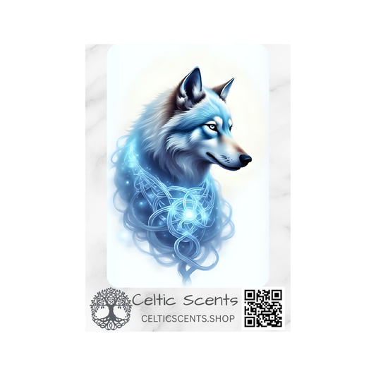 Celtic Knot Magnetic Bookmark, Laminated with Strong Magnet, Decorative Bookmarks (Blue Wolf) - Celtic Scents