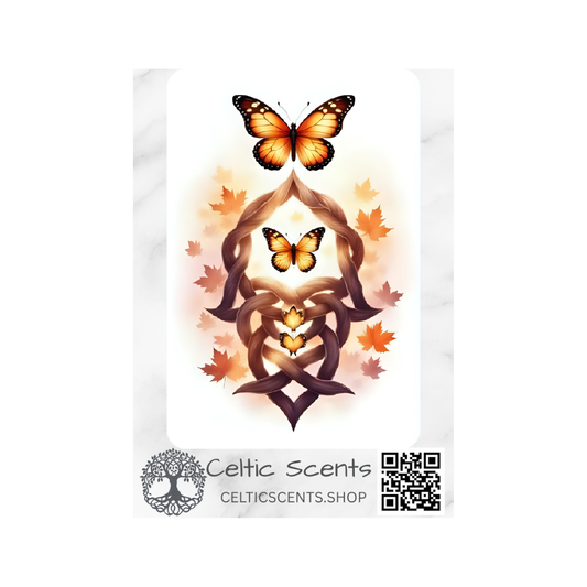 Celtic Knot Magnetic Bookmark, Laminated with Strong Magnet, Decorative Bookmarks (Autumn Butterflies) - Celtic Scents
