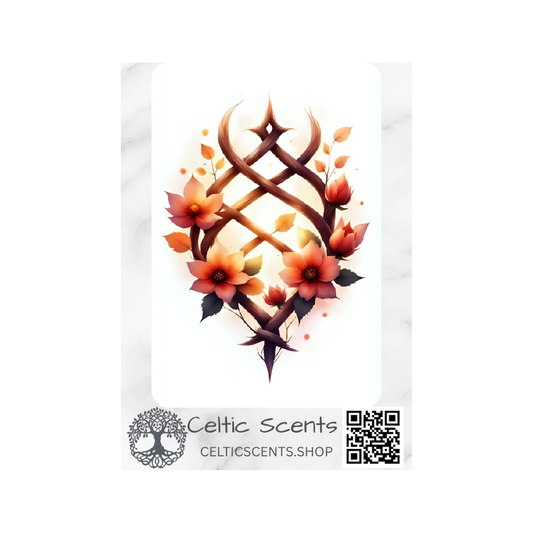 Celtic Knot Magnetic Bookmark, Laminated with Strong Magnet, Decorative Bookmarks (Autumn Flowers) - Celtic Scents
