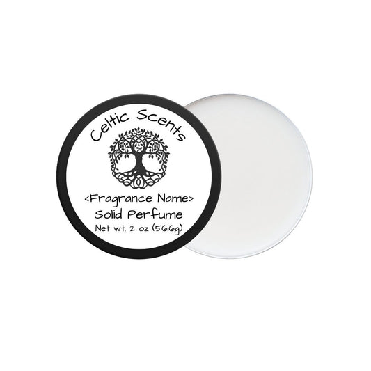 Solid Perfume 2 oz Handmade, Natural Beeswax and Coconut Oil Blend, Black Travel Tin