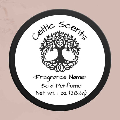 Solid Perfume 1 oz Handmade, Natural Beeswax and Coconut Oil Blend, Black Travel Tin