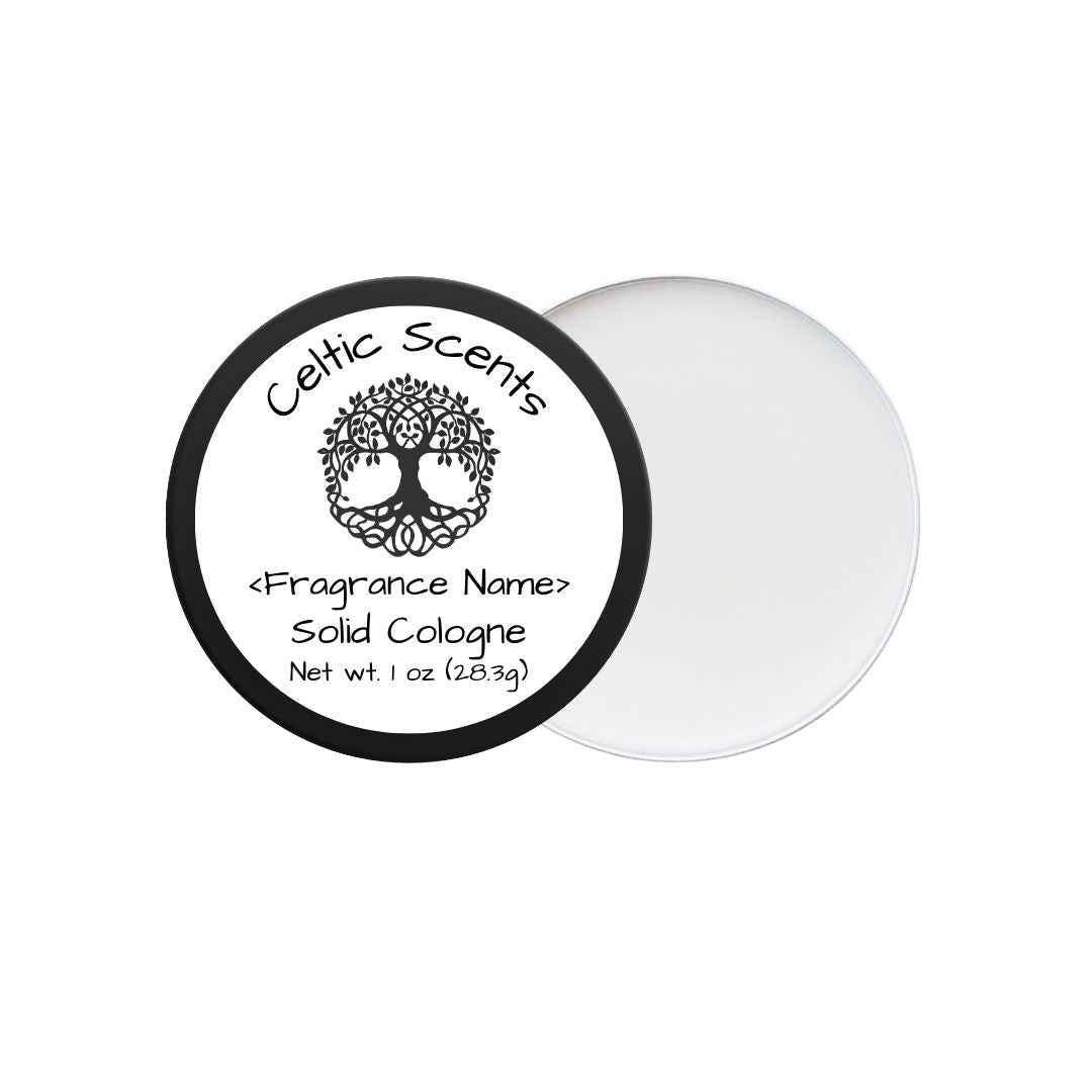 Solid Cologne 1 oz Handmade, Natural Beeswax and Coconut Oil Blend, Black Travel Tin