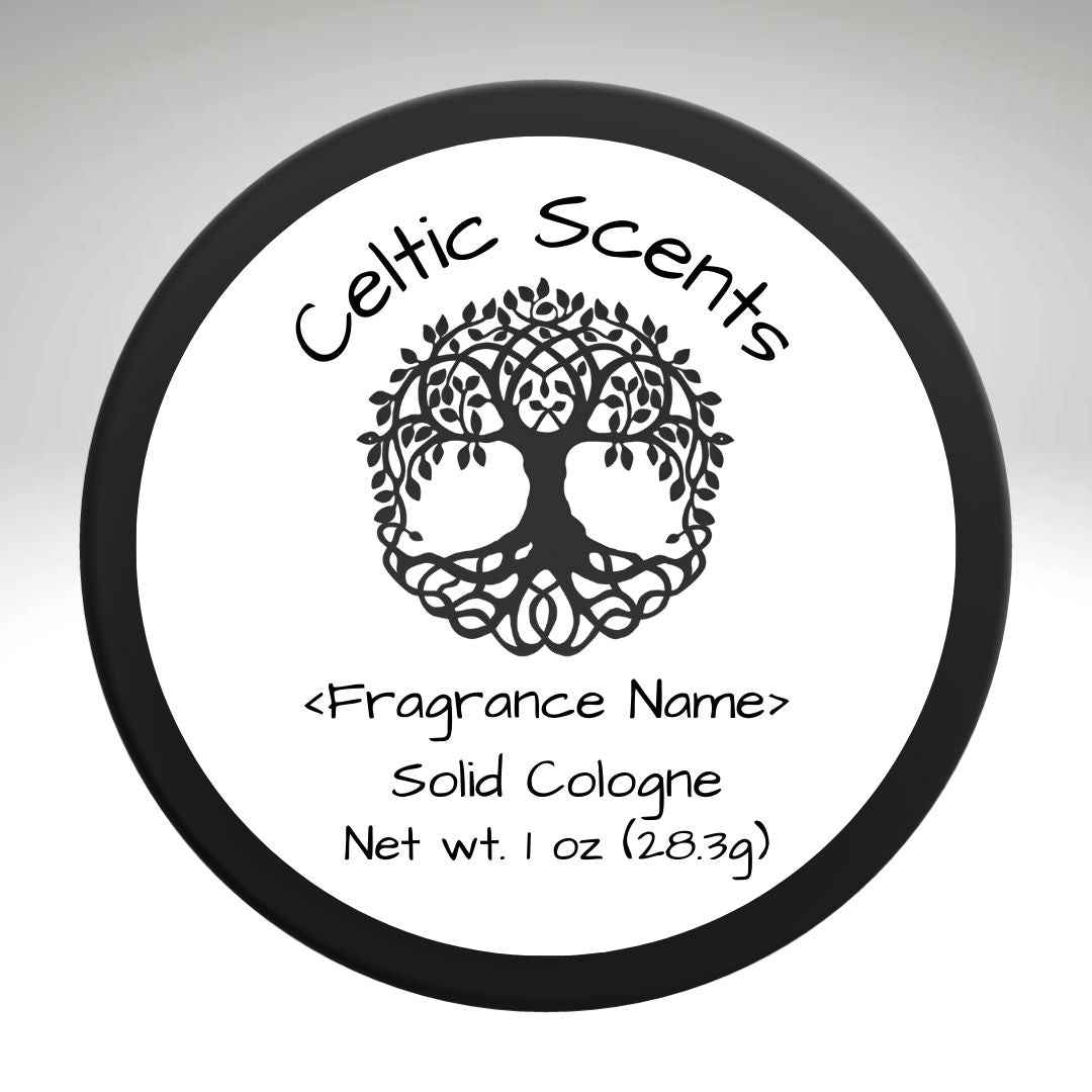 Solid Cologne 1 oz Handmade, Natural Beeswax and Coconut Oil Blend, Black Travel Tin